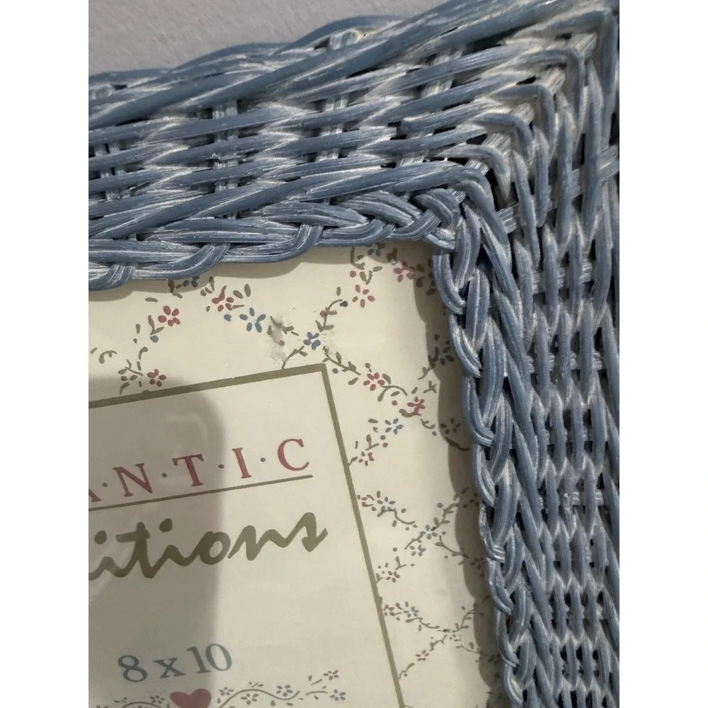 2 Romantic Traditions BLUE Rattan Wicker Picture FRAME 8×10
